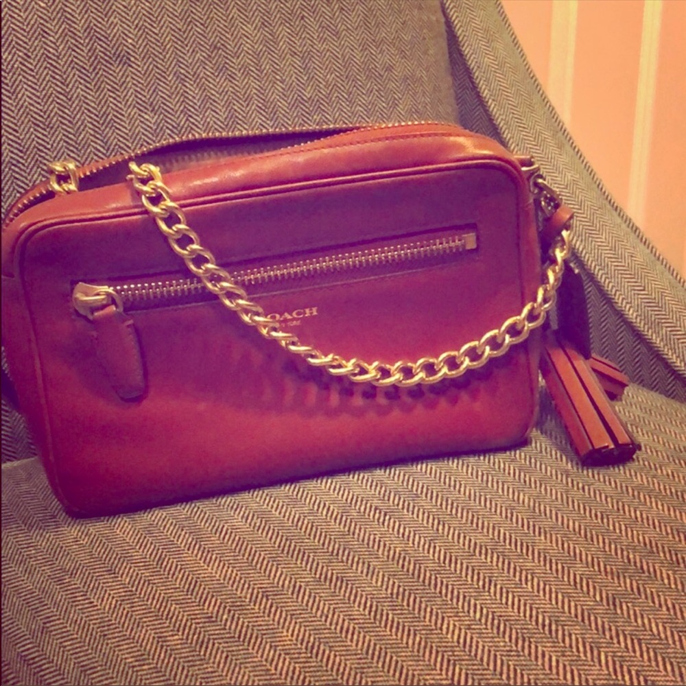 Coach Crossbody with Gold Chain strap with Tassle